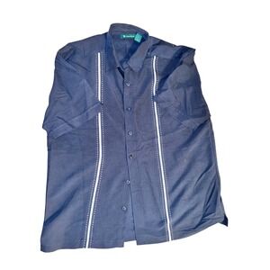 Cubavera Men's Black Guayabera Short Sleeve Button-Down Shirt Size‎ L